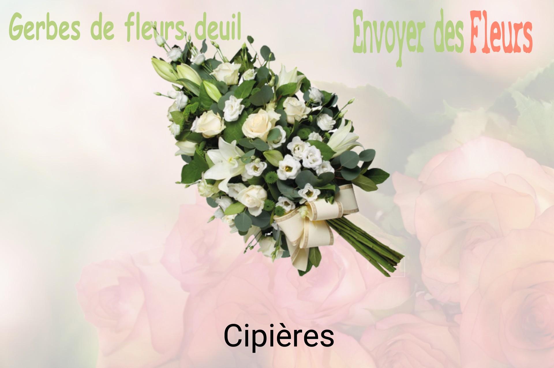 Gerbe de fleurs de deuil livrée à Cipières